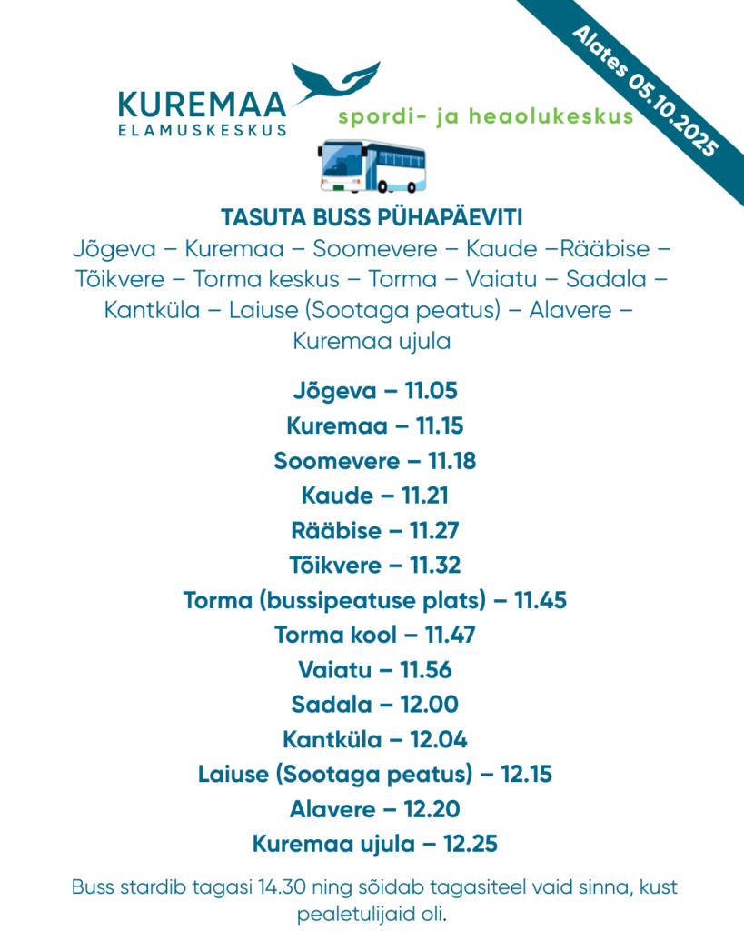 Kuremaa ujula tasuta buss2