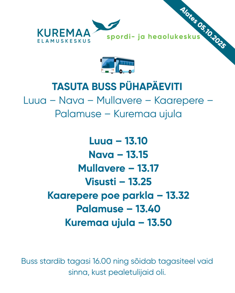 Kuremaa ujula tasuta buss